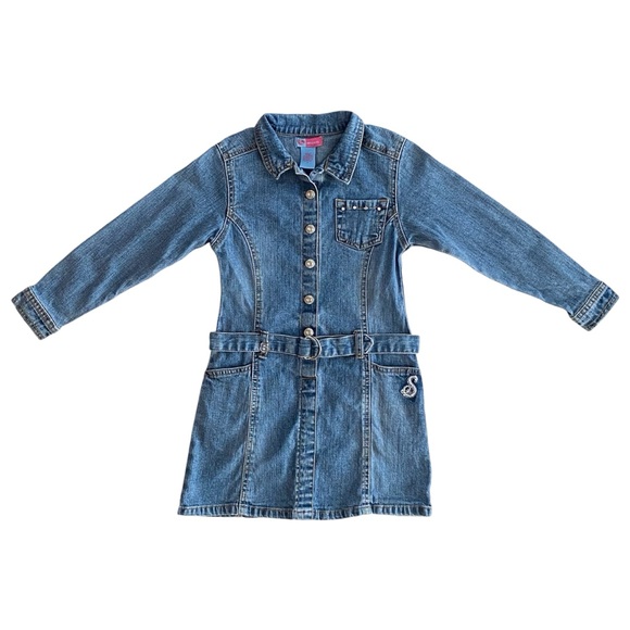 Skechers Vintage 00's y2k Long Sleeves Denim Jean Dress Girl's Size 6 - Picture 2 of 16